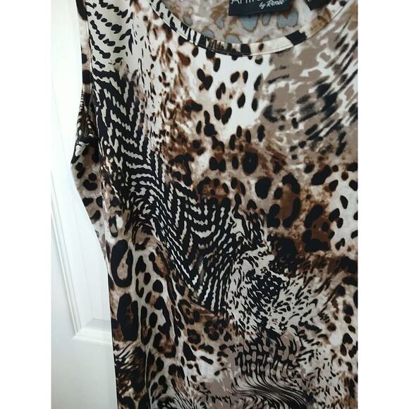 Attitudes By Renee Animal Print Sleeveless Casual Pullover Tank. Size S - Picture 3 of 7